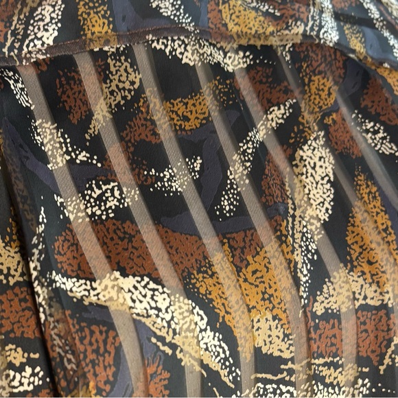 Vintage 80’s Sheer Silky Stripe See-through‎ Abstract Art Print Blouse - Picture 13 of 13